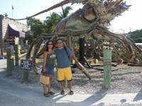 dave and eileen in front of lobster